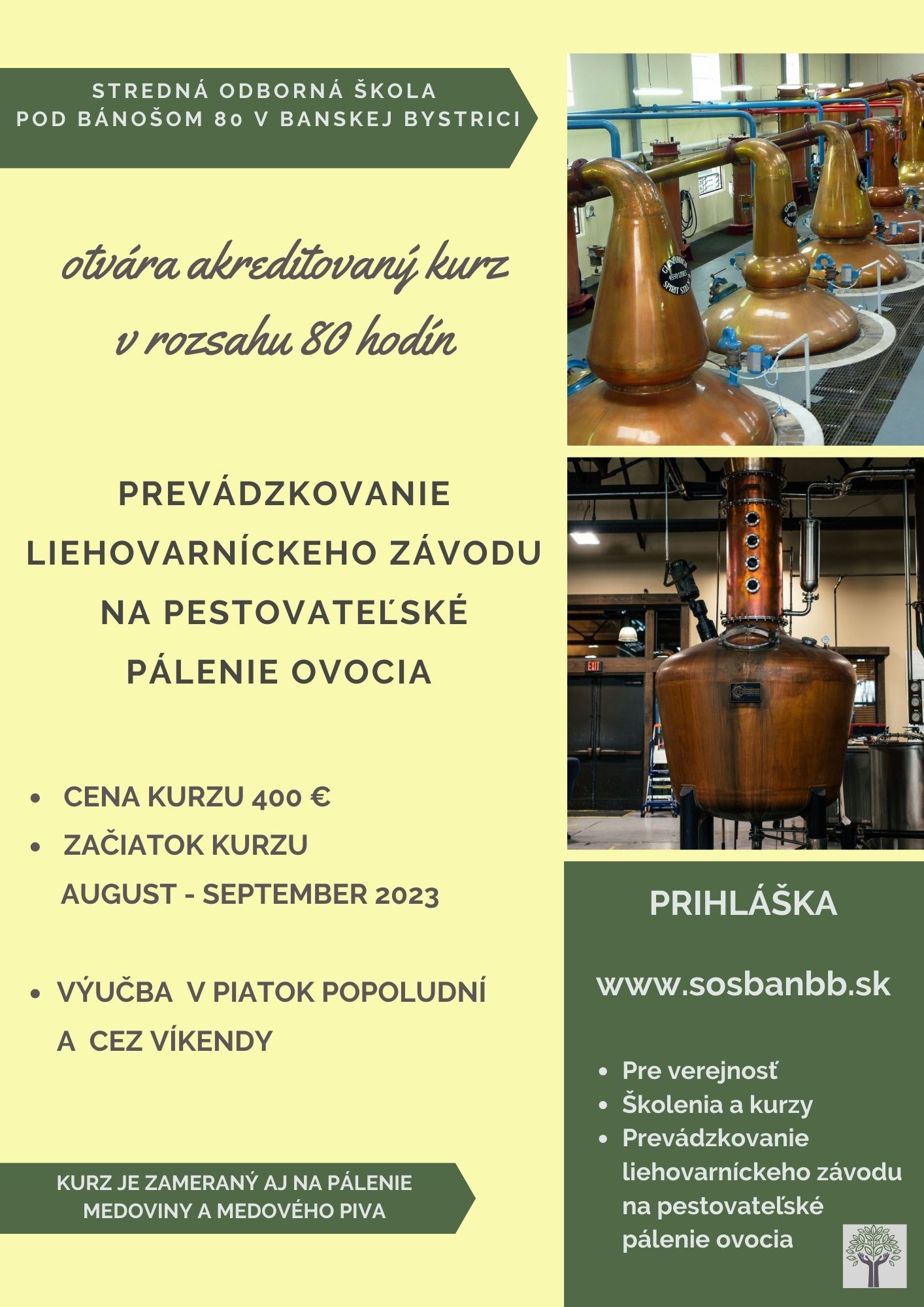 Featured image for “Kurz Prevádzkovanie liehovarníckeho závodu na pestovateľské pálenie ovocia”